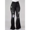 Plus Size High-Waist High Stretchy Ripped Boot Cut Jeans