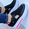 Women's Breathable Hollow Fabric Mesh Velcro Portable Walking Shoes