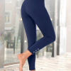 Casual Plain High Waist Cropped Skinny Legging