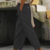 Striped Cotton Loose Casual Pants