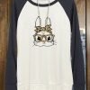 Colorblock Leopard Bunny Print Long Sleeve Top