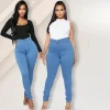 HIGH-RISE STRETCH PLUS SIZE JEANS