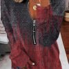 Vintage Graphic Print Zipper Design Top
