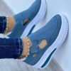 Women's Breathable Hollow Fabric Mesh Velcro Portable Walking Shoes