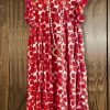 Cute Floral Print Ruffled Dress