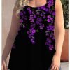 Women's Plus Size Tops Tank Top Floral Print Sleeveless Strap Streetwear Preppy Daily Going out Polyester Spring Summer Green Blue