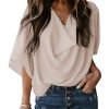 European and American sexy V-neck top T-blood short-sleeved women
