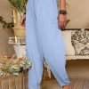 Women's Tapered pants Pants Trousers Faux Linen Black Blue Grey Fashion Casual Daily Side Pockets Baggy Full Length Comfort Plain S M L XL 2XL