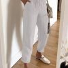 Casual Polyester Cotton Plain Pants