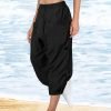 Women's Pants Trousers Cotton Black Yellow Army Green Casual Holiday Weekend Pocket Calf-Length Comfort Plain S M L XL 2XL
