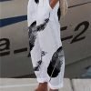 Women's Wide Leg Pants Trousers Faux Linen Black White Red Casual Holiday Weekend Side Pockets Full Length Comfort Floral S M L XL XXL