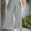 Women's Wide Leg Pants Trousers Palazzo Pants Cotton Navy Black White Fashion Basic Vacation Beach Baggy High Cut Micro-elastic Ankle-Length Comfort Plain S M L XL 2XL