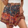 Women's Shorts Swing Red Vacation Holiday Weekend Short Comfort Floral S M L XL 2XL