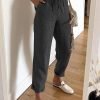 Casual Polyester Cotton Plain Pants